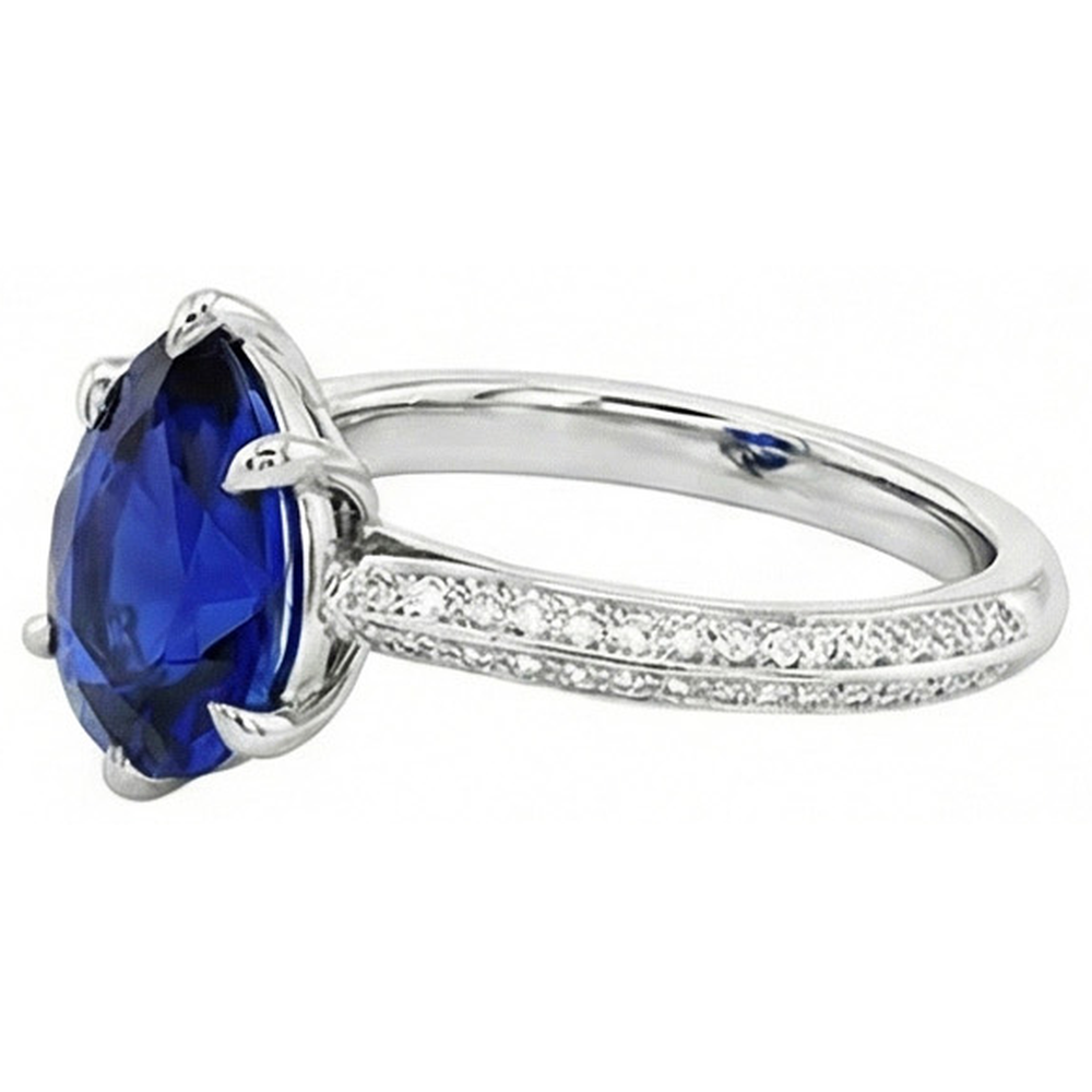 echter round diamant 3.50Karat ring Profilansicht