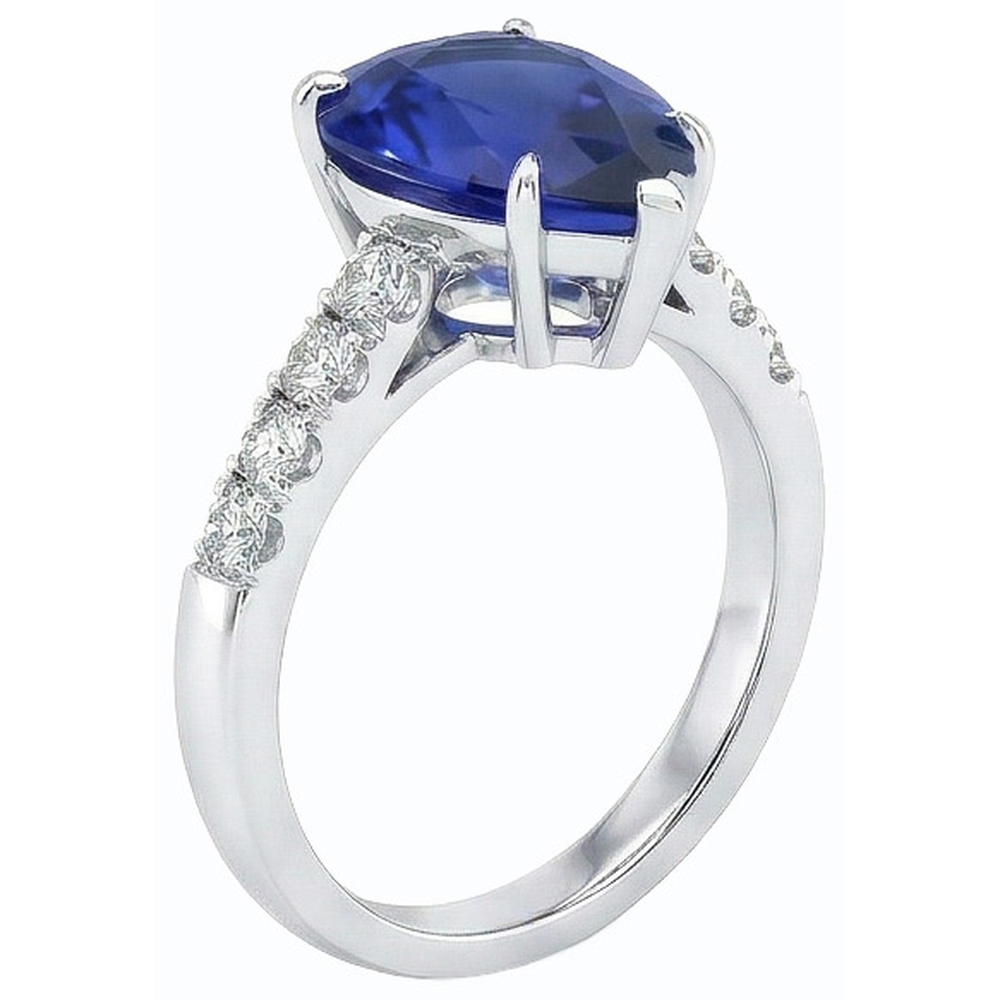 Natürlicher Diamant ( nicht im Labor gezüchtet ) Ehering Birne Sri Lanka Saphir Krappen Set 5 Karat