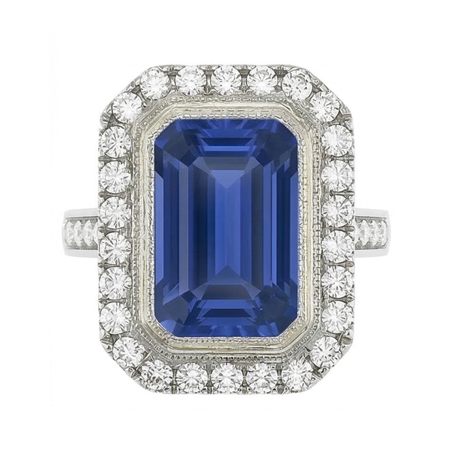 echter round diamant 4.50Karat ring Seitenansicht