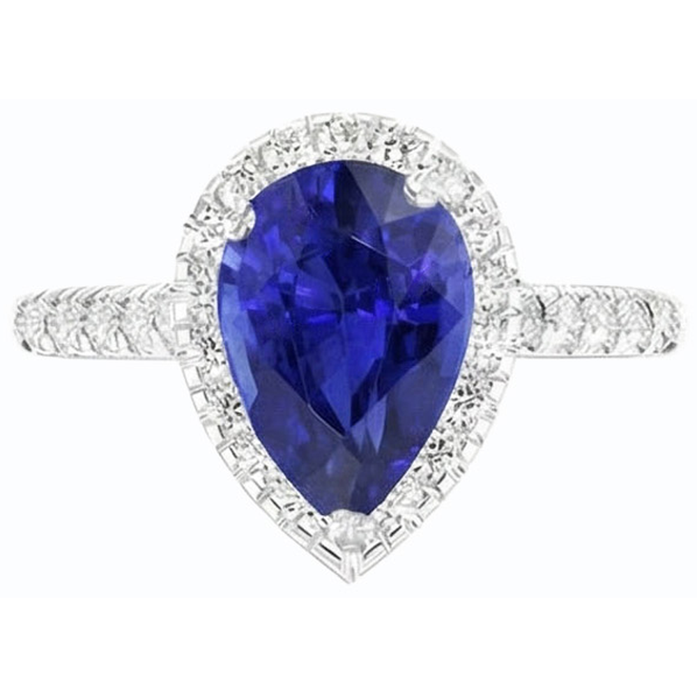echter round diamant 3.50Karat ring Draufsicht
