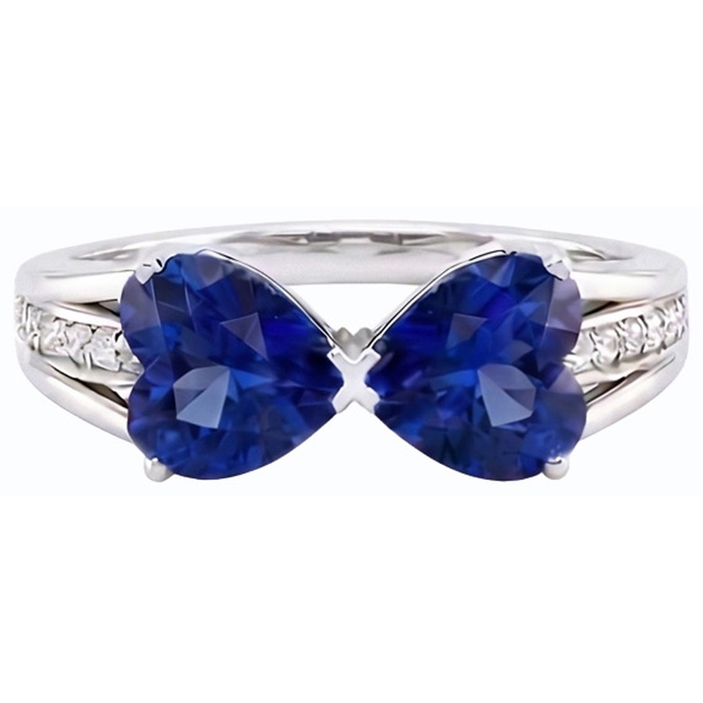 echter heart diamant 3.50Karat ring Seitenansicht