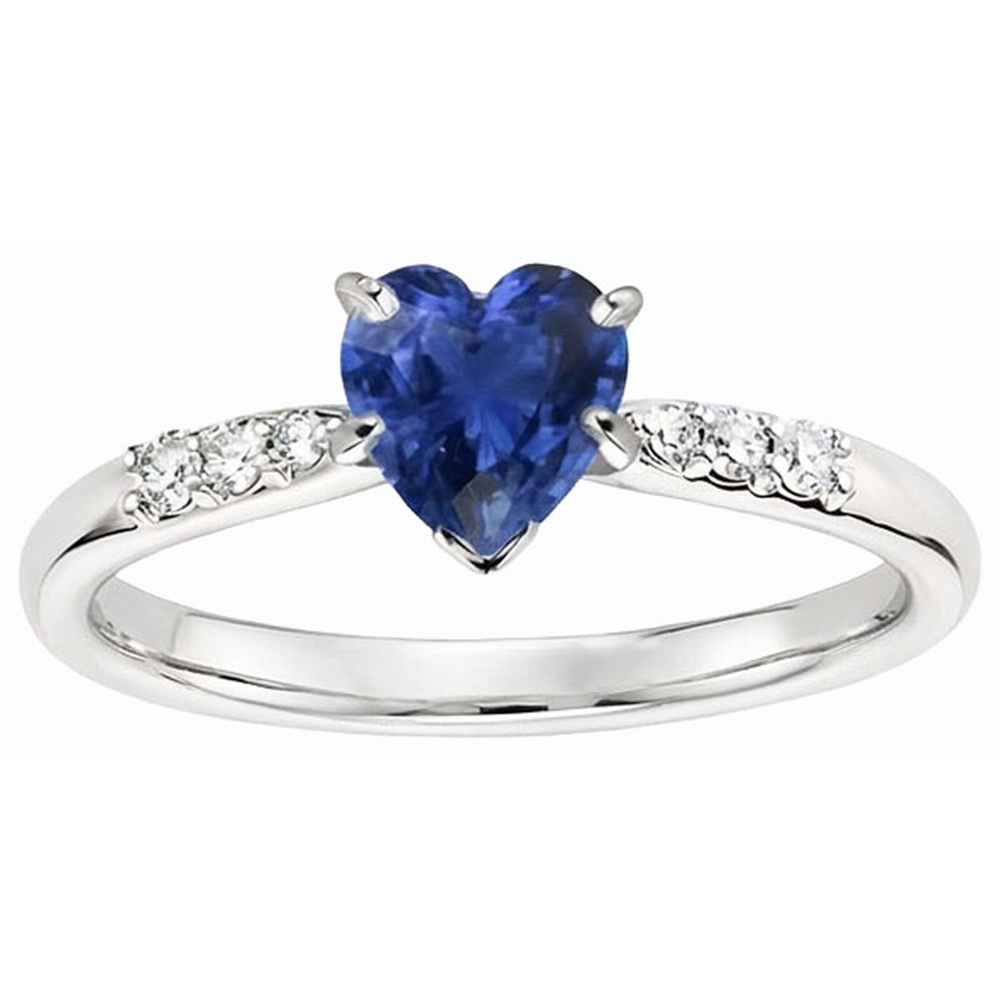 Natürlicher Diamant ( nicht im Labor gezüchtet )-Jubiläums-Herz-Saphir-Ring 1,50 Karat Damenschmuck