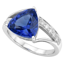Natürlicher Diamant ( nicht im Labor gezüchtet ) Saphir Edelstein Ring 2 Karat Split Shank Gold Damen Schmuck