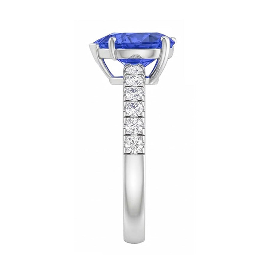 echter round diamant 4Karat ring Profilansicht