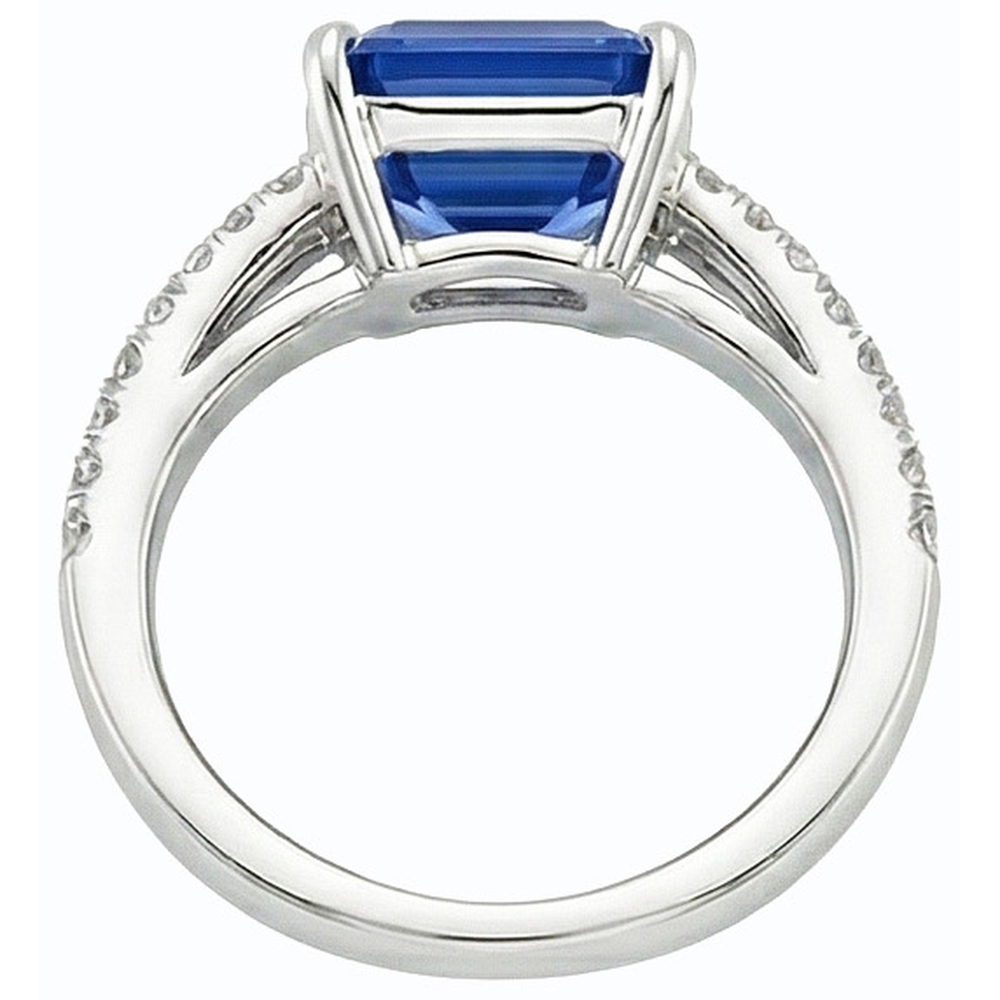 echter round diamant 4.50Karat ring Seitenansicht