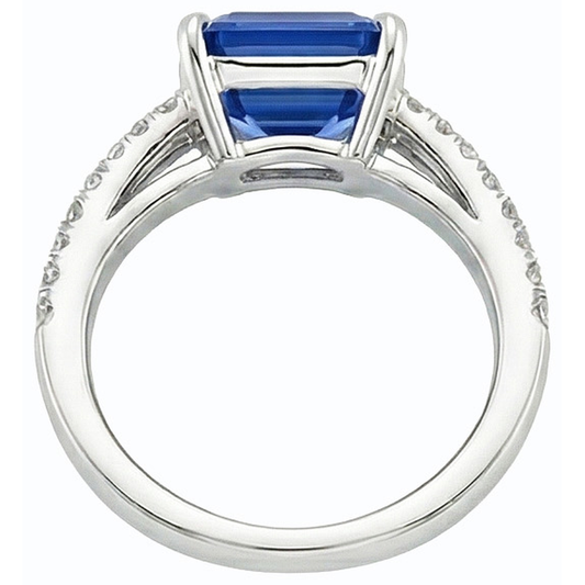 echter round diamant 4.50Karat ring Seitenansicht