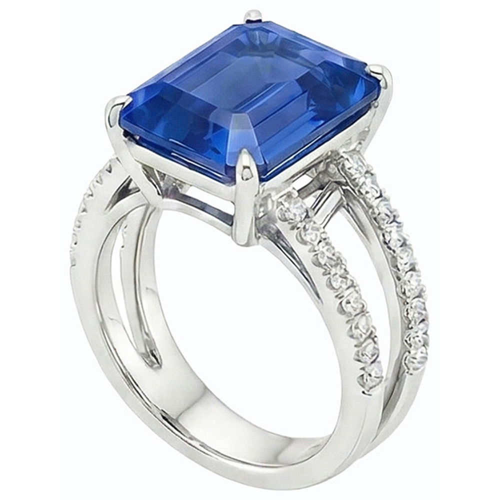 echter round diamant 4.50Karat ring Profilansicht