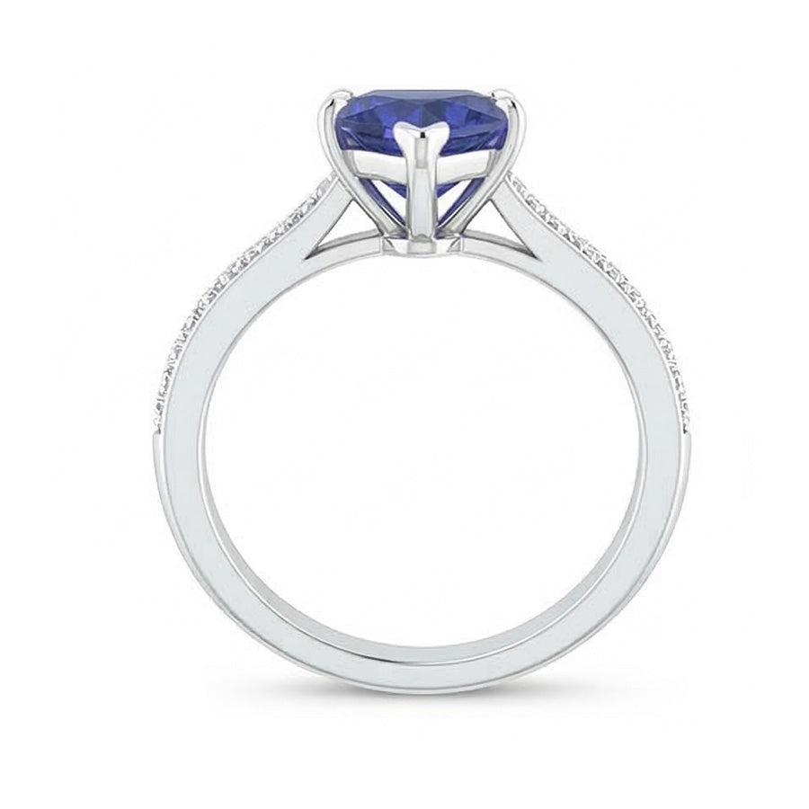 echter round diamant 3Karat ring Profilansicht