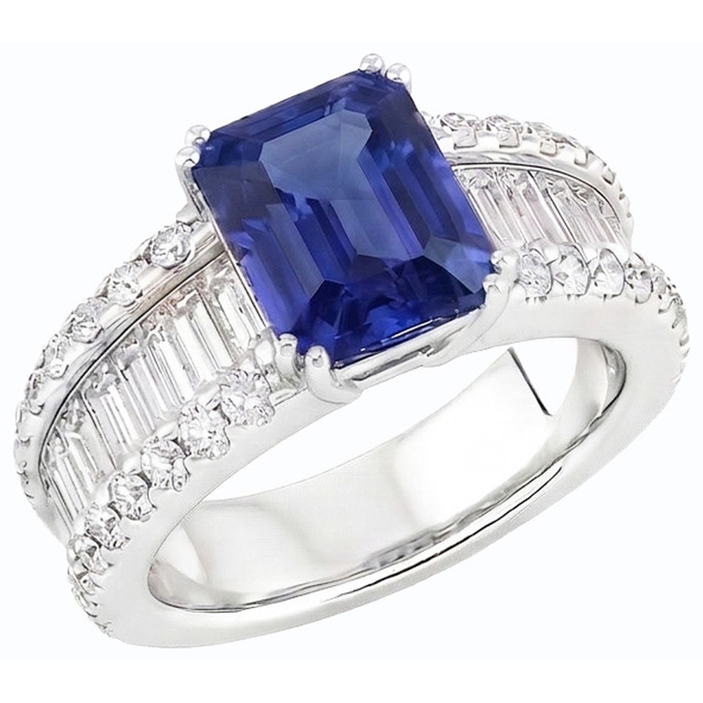 echter baguette diamant 3.50Karat ring Draufsicht