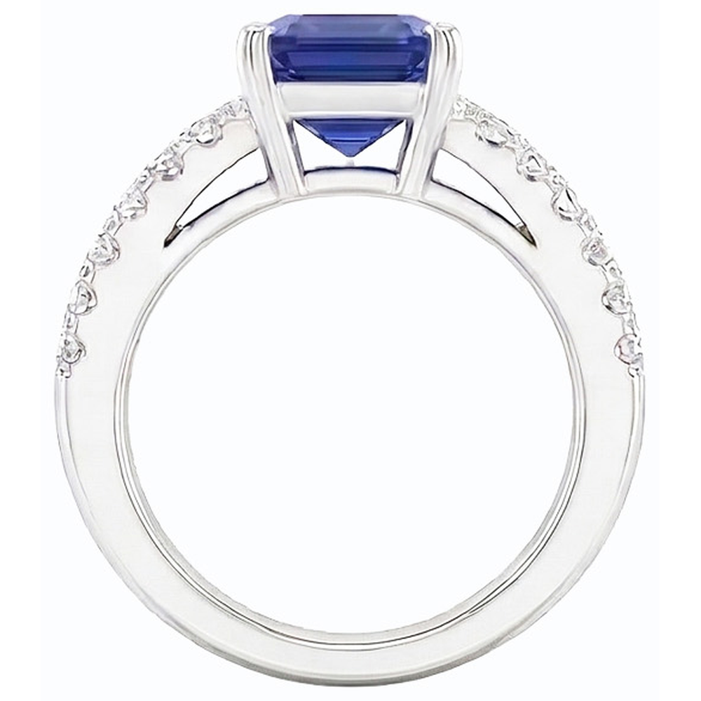echter baguette diamant 3.50Karat ring Profilansicht