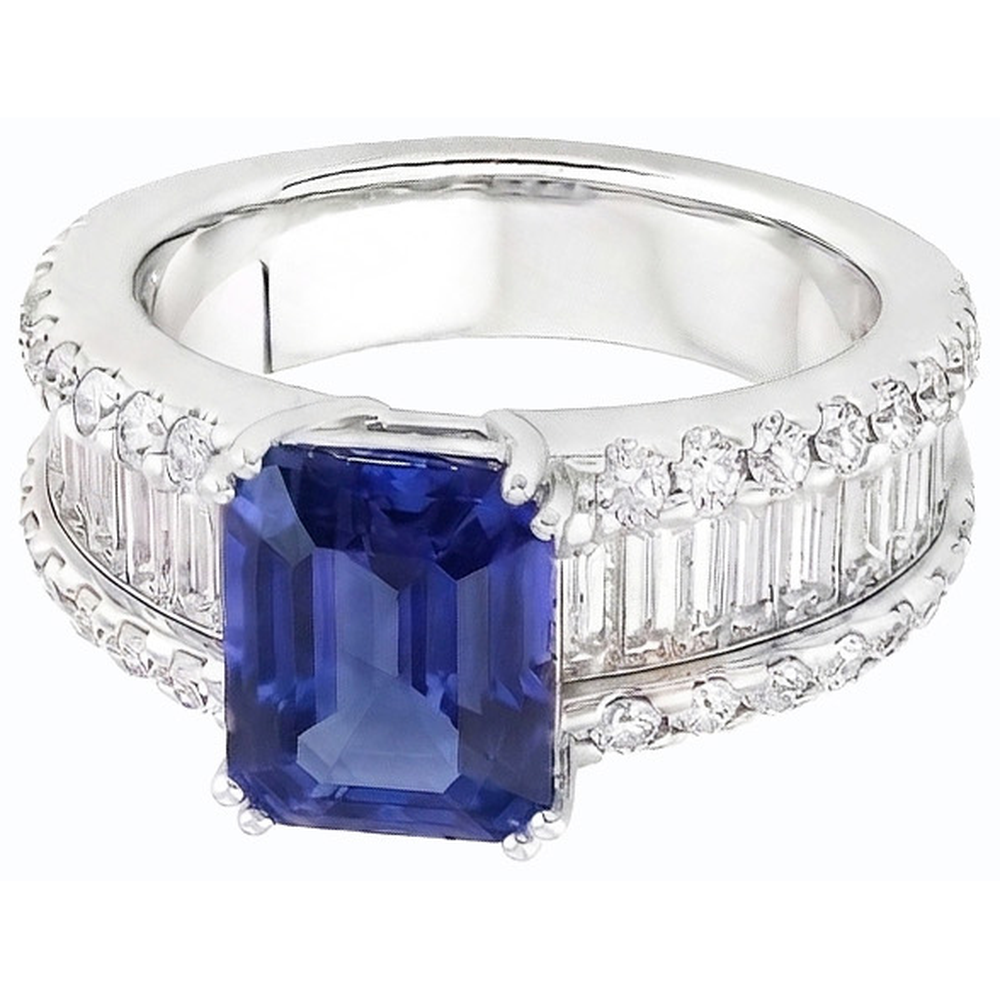 echter baguette diamant 3.50Karat ring Detailansicht