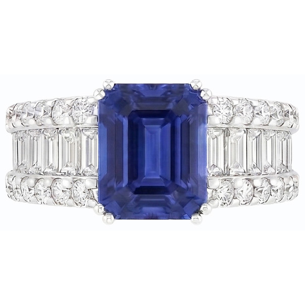 echter baguette diamant 3.50Karat ring Vorderansicht
