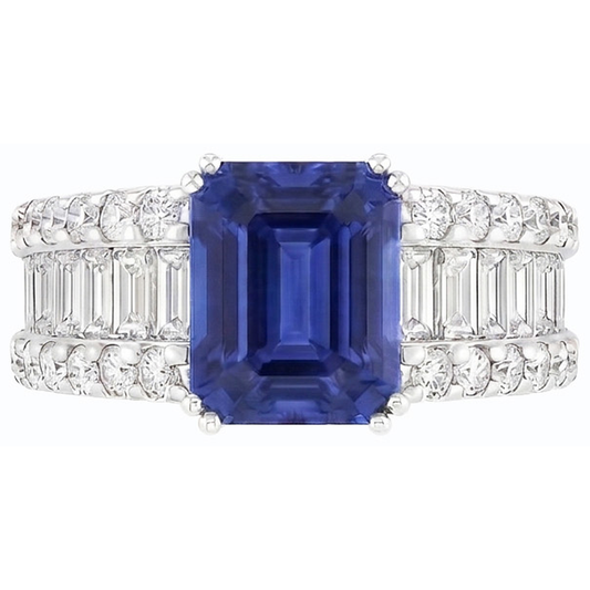 echter baguette diamant 3.50Karat ring Vorderansicht