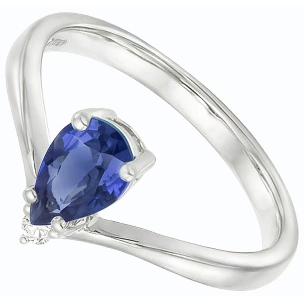 Natürlicher Diamant ( nicht im Labor gezüchtet )schmuck Birne Ceylon Saphir Jubiläumsring 1,25 Karat