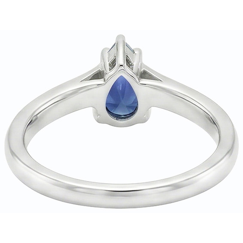Natürlicher Diamant ( nicht im Labor gezüchtet )schmuck Birne Ceylon Saphir Jubiläumsring 1,25 Karat