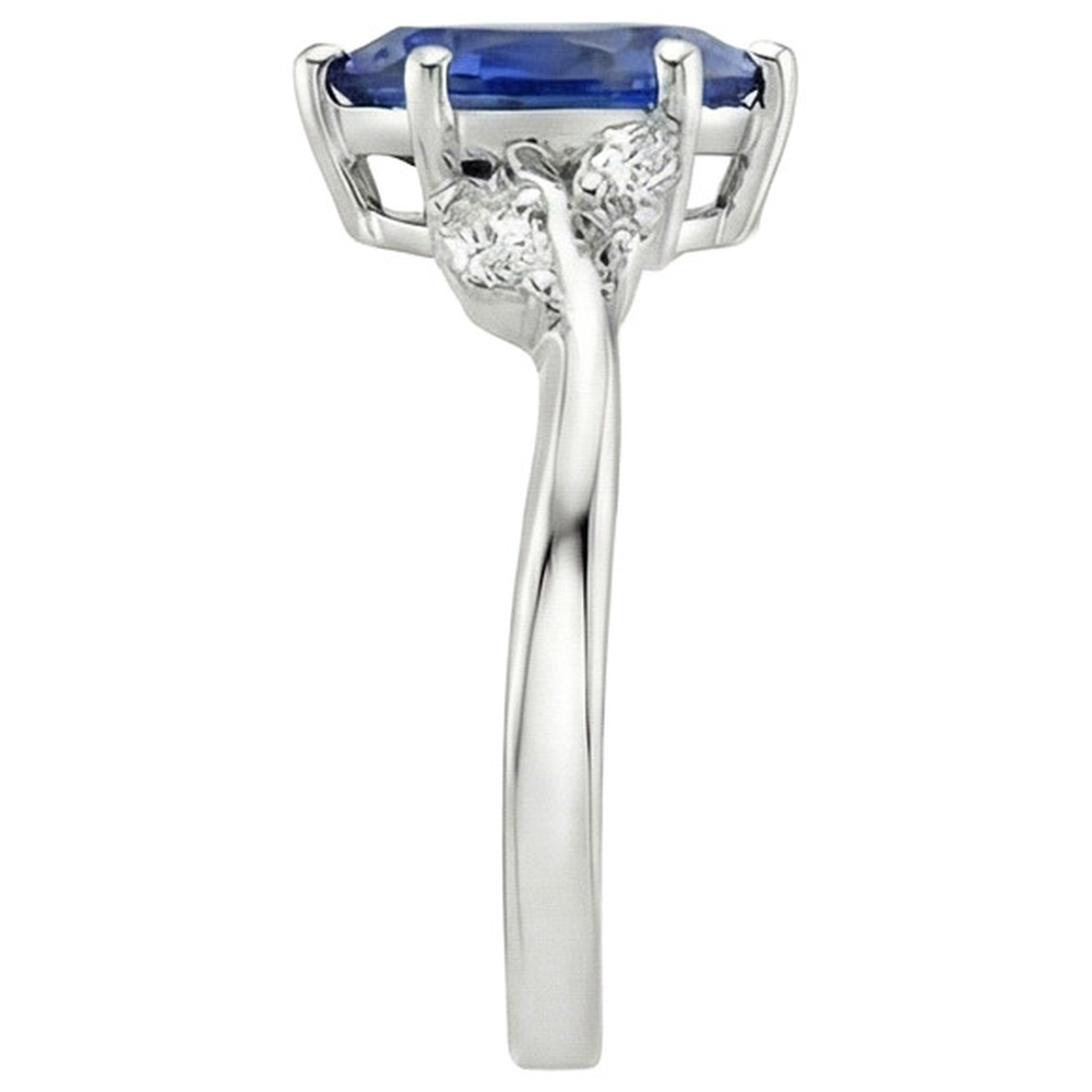 Natürlicher birnenblauer Saphir & Marquise, Ring mit runden Aus der Erde Abgebauter Natürlicher Diamanten 6,75 Karat