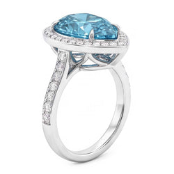Natürlicher blauer Aus der Erde Abgebauter Natürlicher Diamant-Verlobungsring