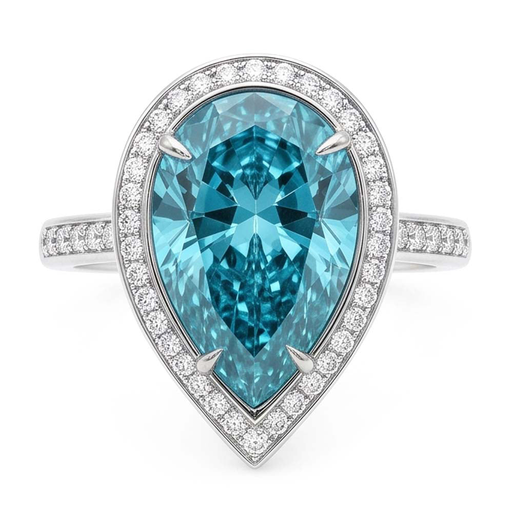 Natürlicher blauer Aus der Erde Abgebauter Natürlicher Diamant-Verlobungsring