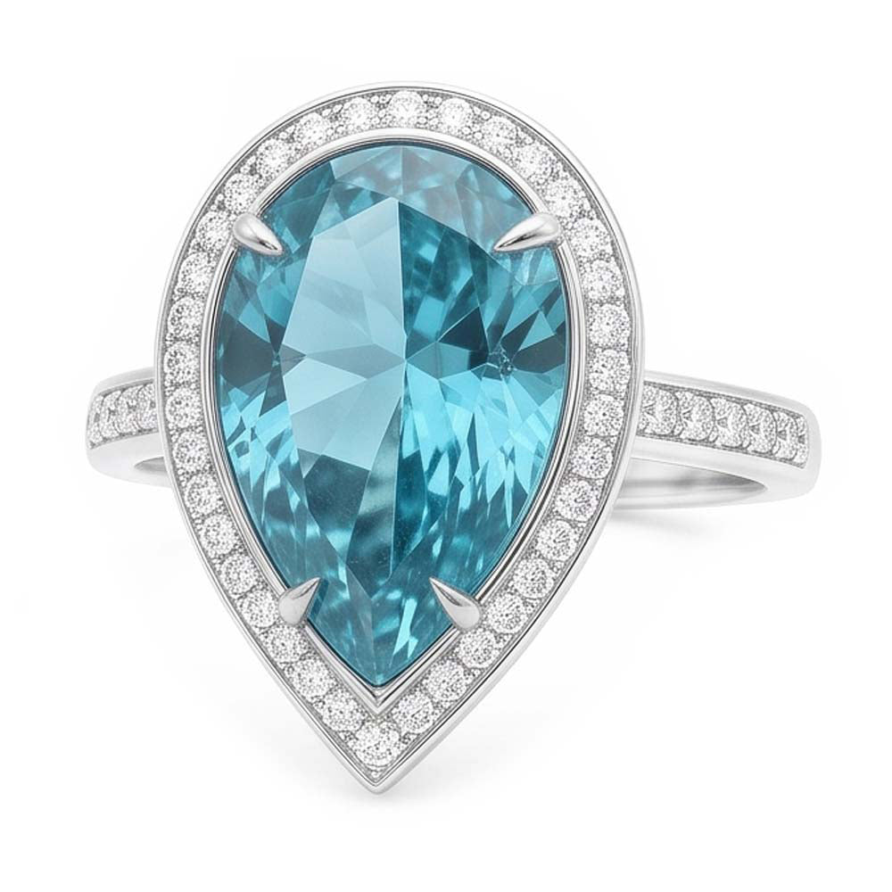 Natürlicher blauer Aus der Erde Abgebauter Natürlicher Diamant-Verlobungsring