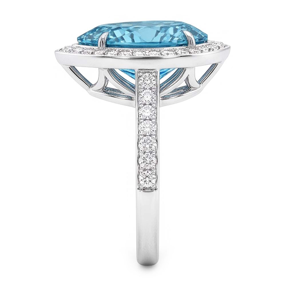 Natürlicher blauer Aus der Erde Abgebauter Natürlicher Diamant-Verlobungsring