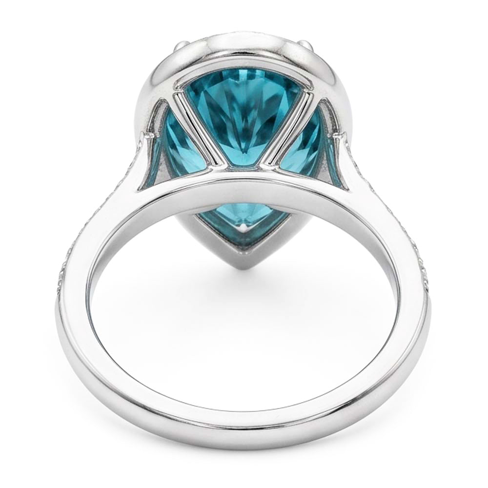 Natürlicher blauer Aus der Erde Abgebauter Natürlicher Diamant-Verlobungsring