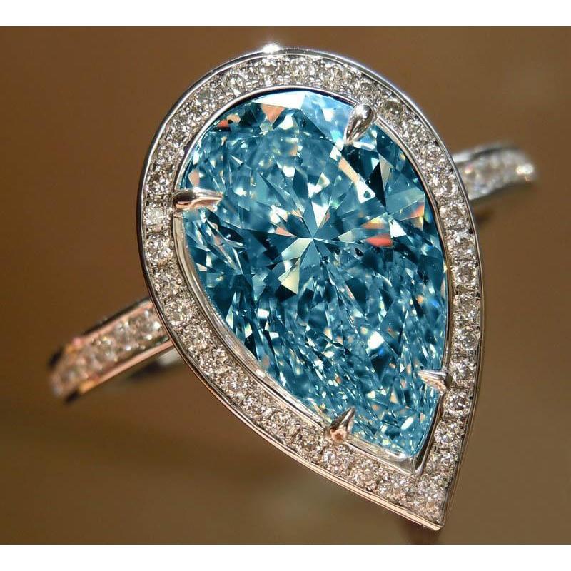 Natürlicher blauer Diamant-Verlobungsring