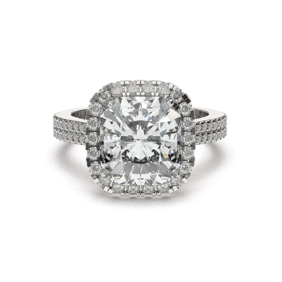 Natürlicher strahlender 7-Carat-Diamant-Halo-Ring a 