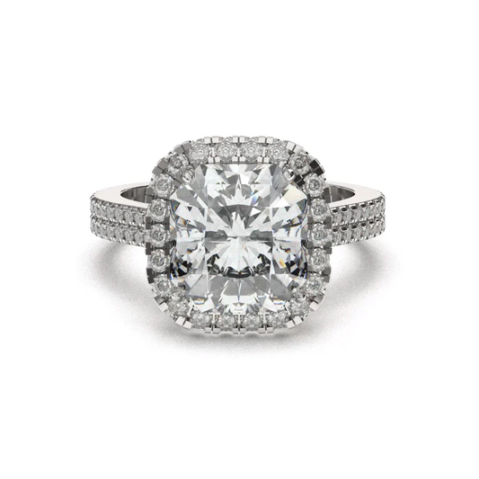 Natürlicher strahlender 7-Carat-Diamant-Halo-Ring a 