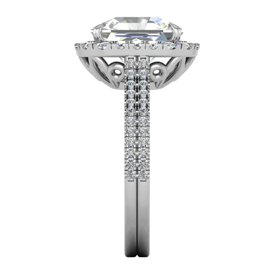 Natürlicher strahlender 7-Carat-Diamant-Halo-Ring b