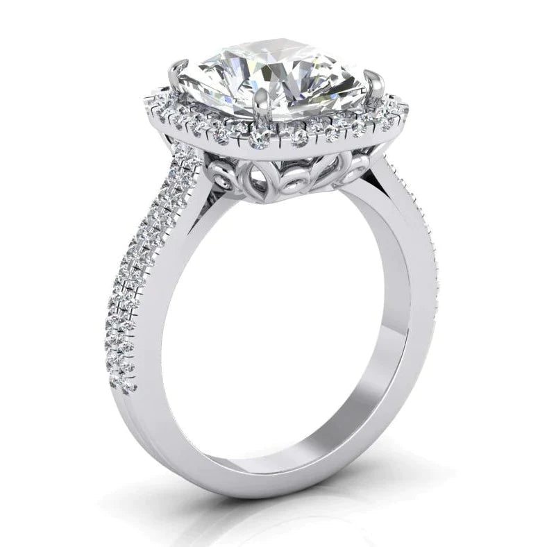 Natürlicher strahlender 7-Carat-Diamant-Halo-Ring c