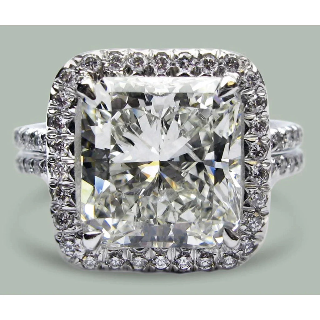 Natürlicher strahlender 7-Carat-Diamant-Halo-Ring