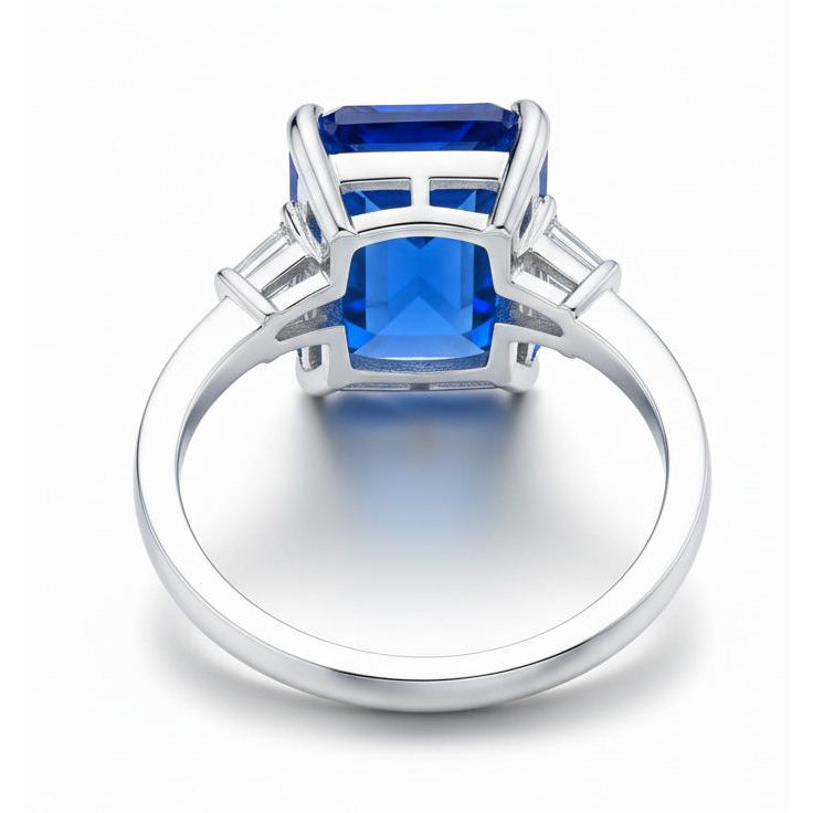 echter baguette diamant 7Karat ring auf Weiß