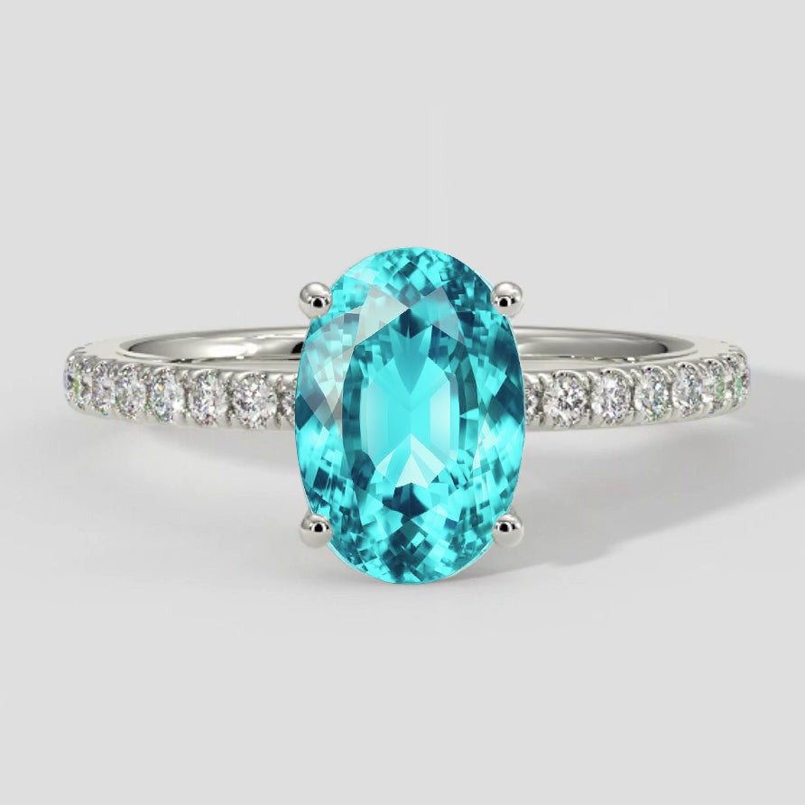 Natürlicher Paraiba-Turmalin-Ring im Ovalschliff