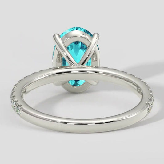 Natürlicher Paraiba-Turmalin-Ring im Ovalschliff