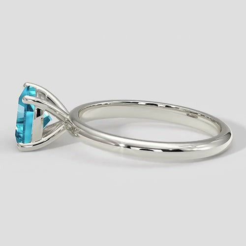 Natürlicher bläulicher Paraiba-Ring im Kissenschliff