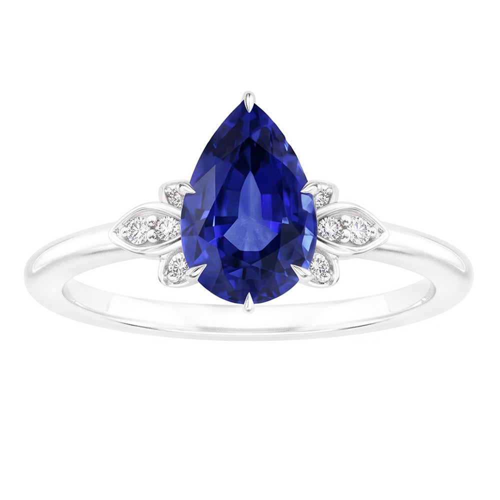Naturreiner Kornblumenblauer Saphir Farbstein-Ring 2 Karat – 14K