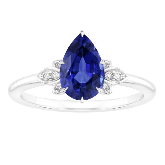 Naturreiner Kornblumenblauer Saphir Farbstein-Ring 2 Karat – 14K