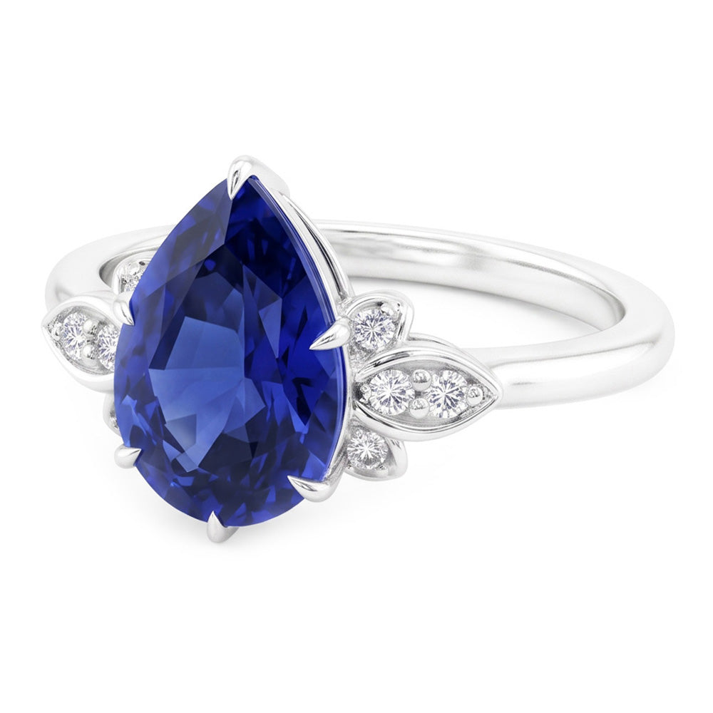 Naturreiner Kornblumenblauer Saphir Farbstein-Ring 2 Karat – 14K