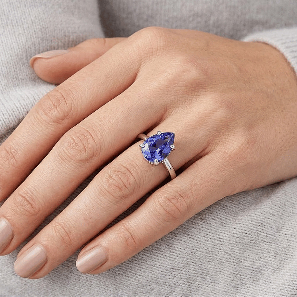 Naturreiner Kornblumenblauer Saphir Schmuckstein-Ring 3 Karat