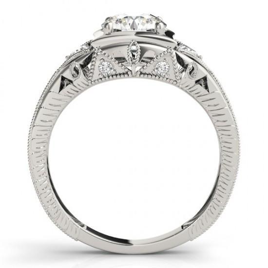 Neu 1 Karat Echt Diamant Schmuck Dame Drei Stein Ring Vintage Style