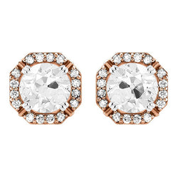 Old Mine Cut Diamant Ohrstecker in Zweifarbiges 14K Gold – 6,25