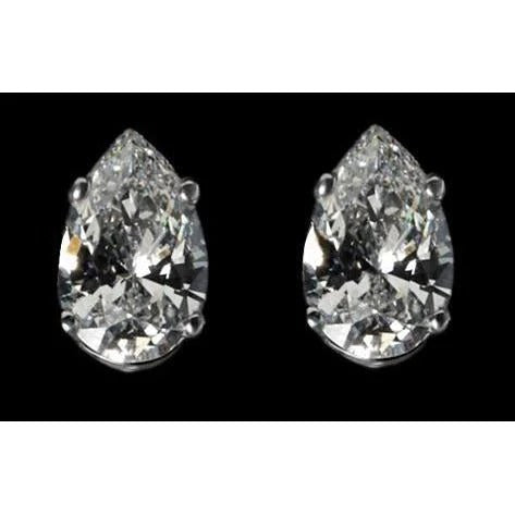 Ohrringe Birnenschliff Echt Diamant G Si1 Ohrstecker 2.50 Ct. Gold