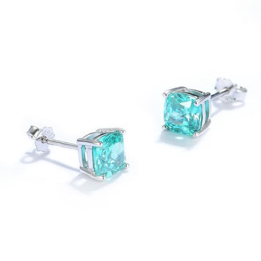 Ohrstecker mit Paraiba-Turmalin im Kissenschliff