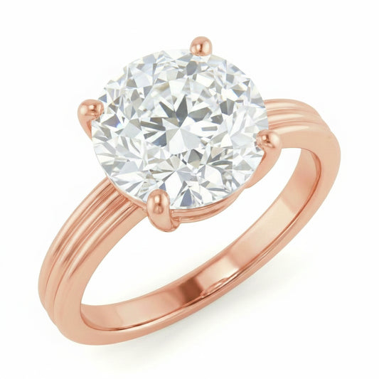 Old Mine Cut Echt Natürlicher Diamant ( nicht im Labor gezüchtet ) Solitaire Ring 5 Karat Roségold Schmuck