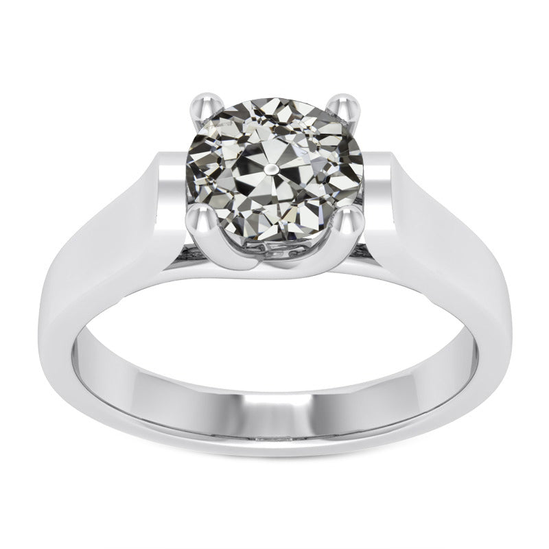 Natürlicher Diamant Einzelstein-Ring 2,50 Karat 14K Weißgold – Hauptansicht