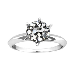 Erdgewonnener Old Mine Cut Brillant Einzelstein-Ring – 2 Karat