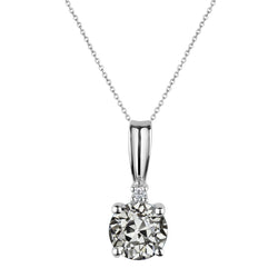 Luxuriöser Diamant Anhänger-Halskette – 2 Karat 14K Weißgold