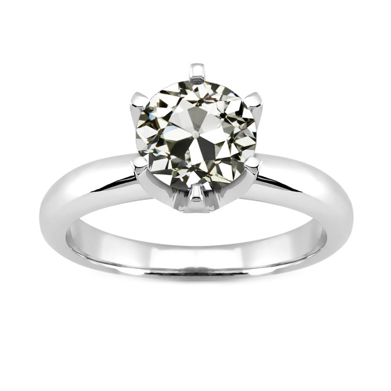 Authentischer Diamant Einzelstein-Ring 2,50 Karat 14K Weißgold – Hauptansicht