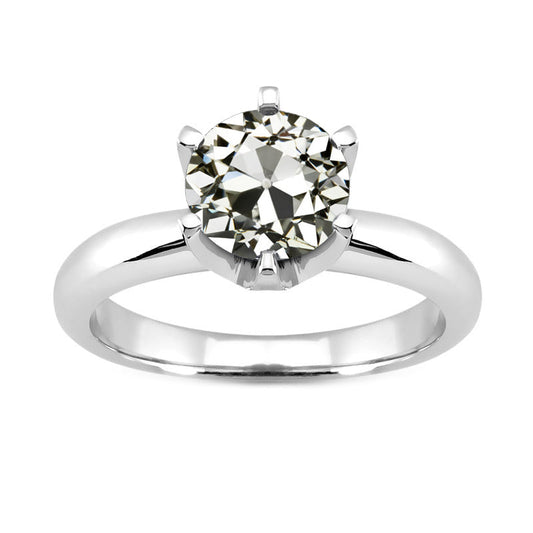 Authentischer Diamant Einzelstein-Ring 2,50 Karat 14K Weißgold – Hauptansicht