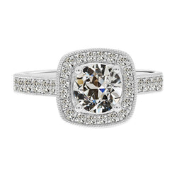 Natürlicher Jubiläumsring Edler Diamant Halo-Ring 2 Karat